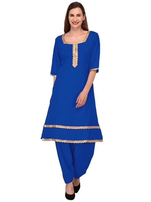 patrorna blue regular fit kurta