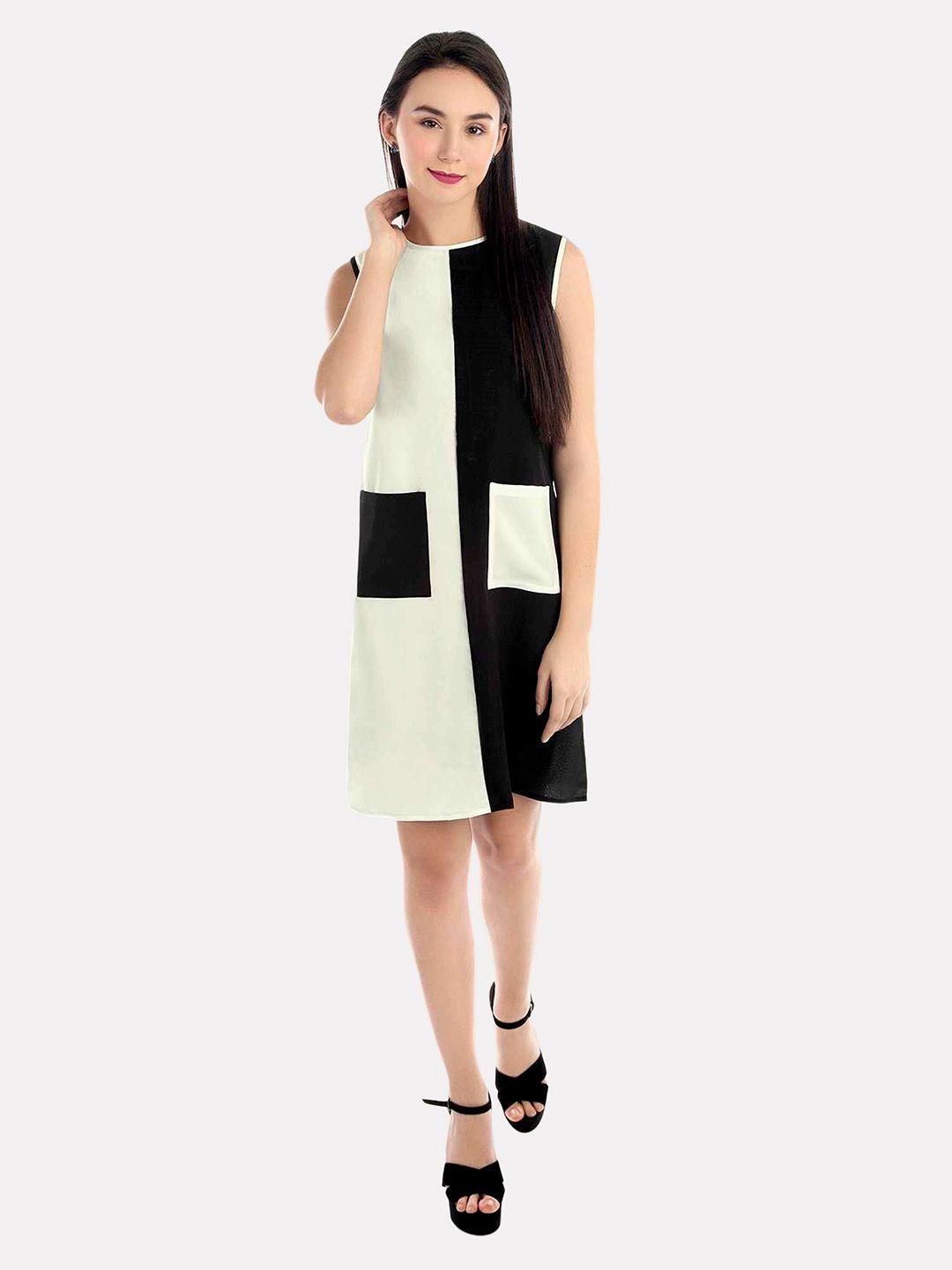 patrorna colourblocked a-line cotton dress