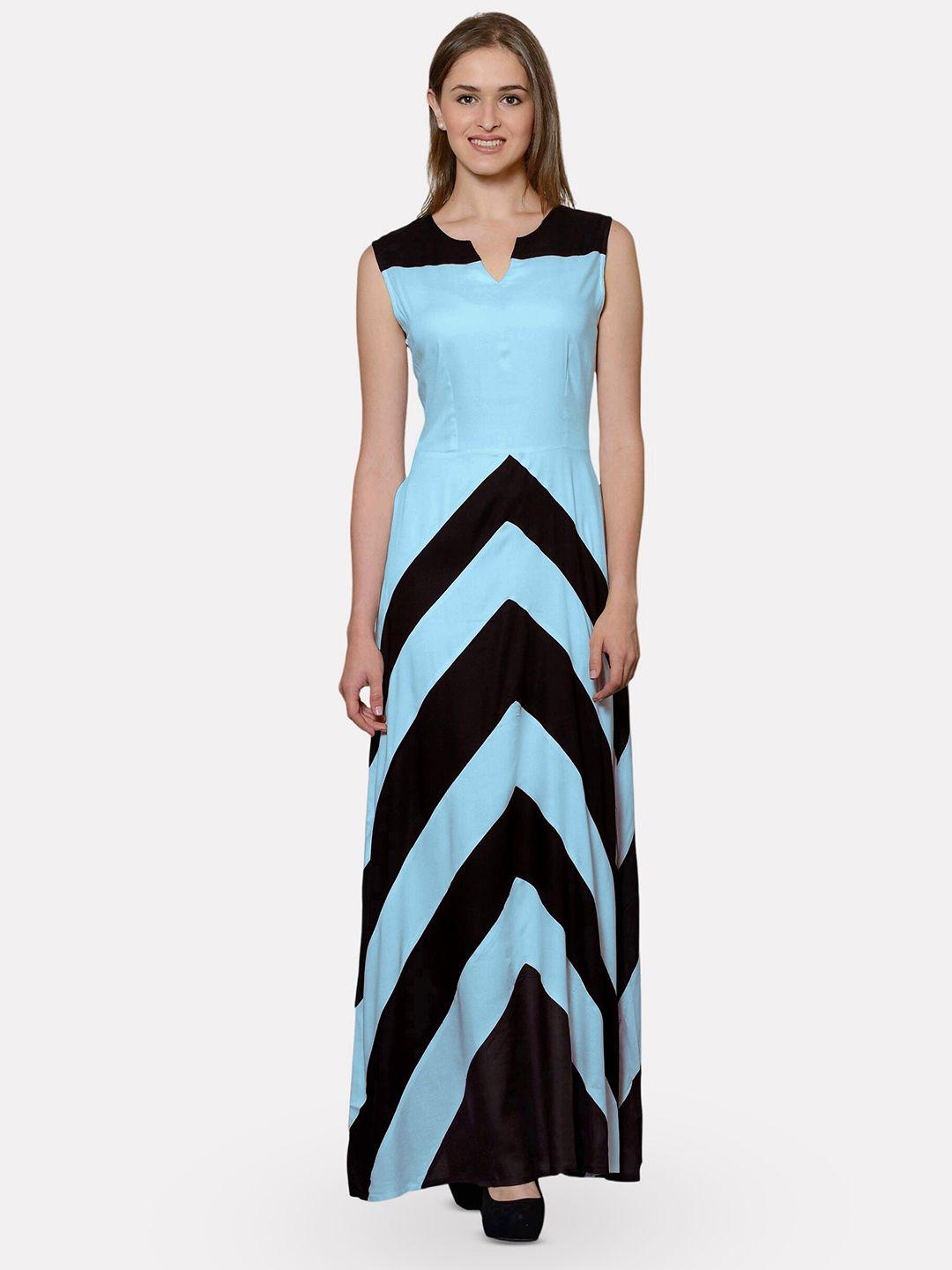 patrorna colourblocked pure cotton a-line maxi dress