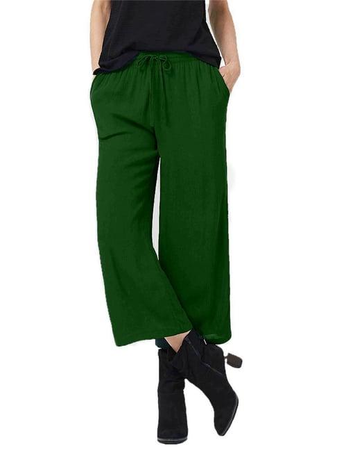 patrorna dark green mid rise regular fit culottes