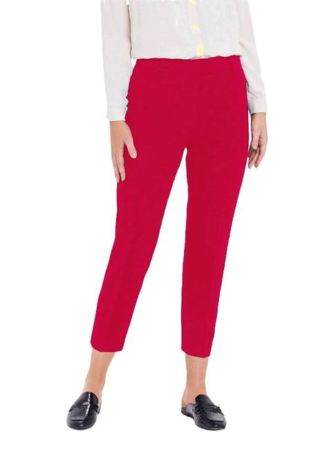 patrorna dark pink mid rise slim fit victorian trousers