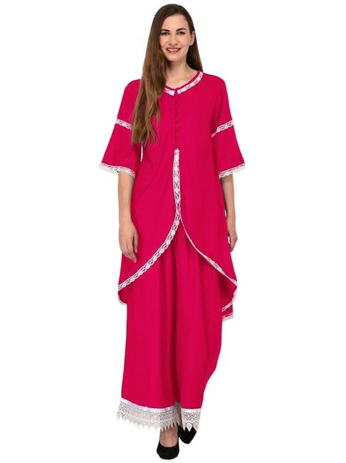 patrorna dark pink regular fit empire kurta