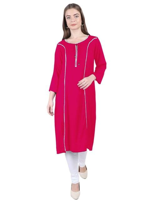 patrorna dark pink regular fit kurta