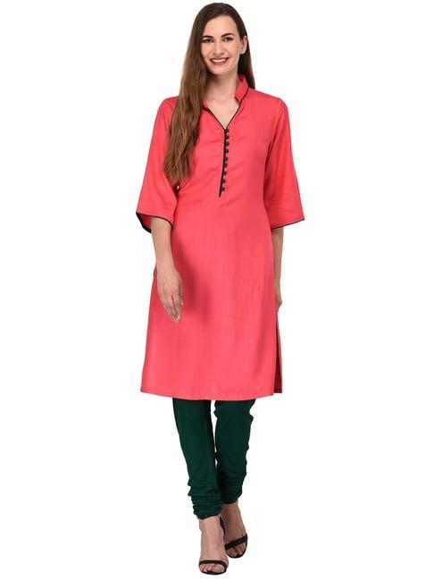 patrorna dark pink regular fit kurta