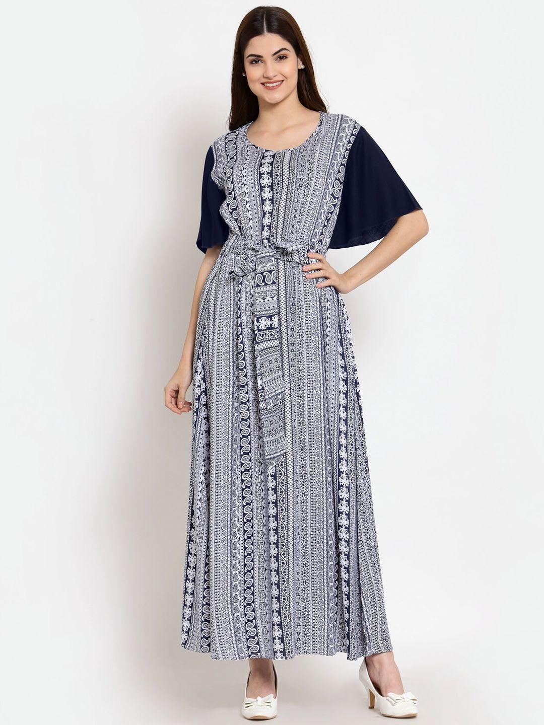 patrorna ethnic motifs printed maxi dress