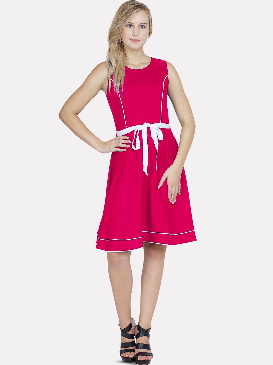 patrorna fit and flare dress with belt