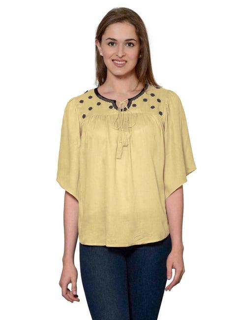 patrorna gold embroidered top