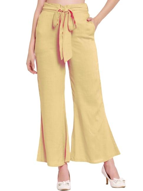 patrorna gold mid rise relaxed fit bootcut trousers