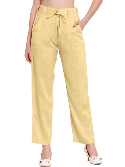 patrorna gold mid rise relaxed fit modern trousers