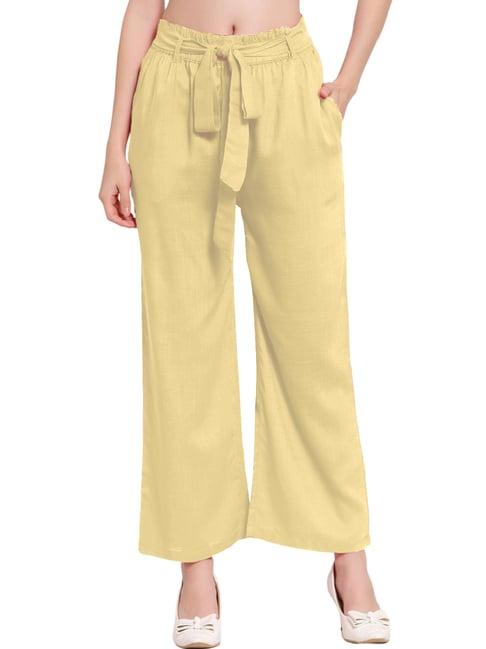 patrorna gold mid rise relaxed fit paperbag culottes trousers
