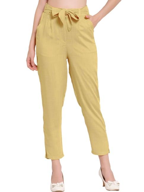 patrorna gold mid rise slim fit cigarette trousers