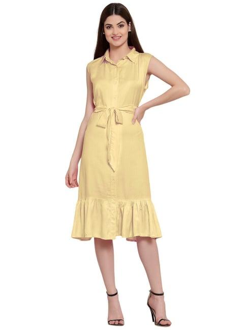 patrorna gold regular fit shirt dress