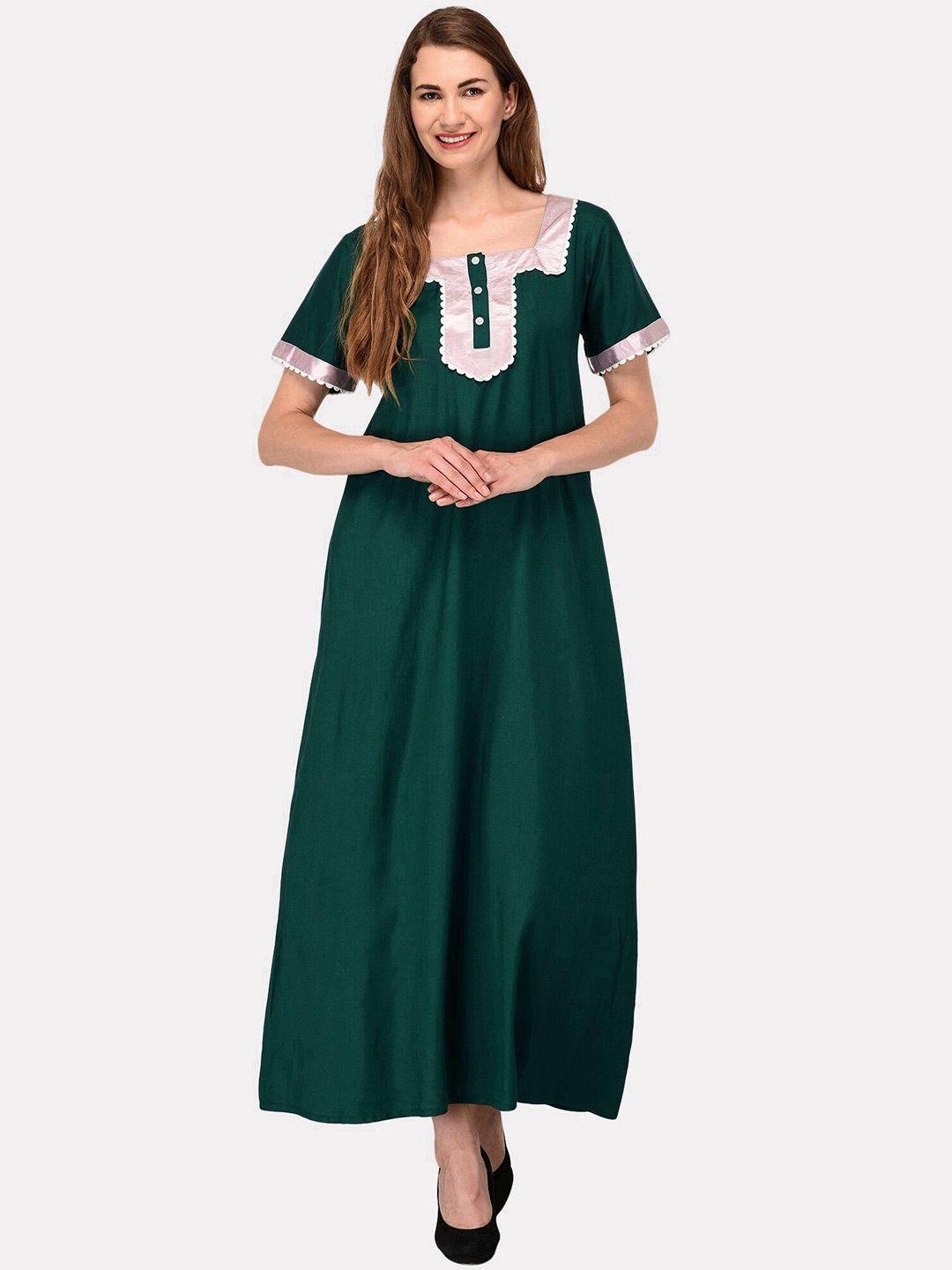 patrorna green maxi nightdress