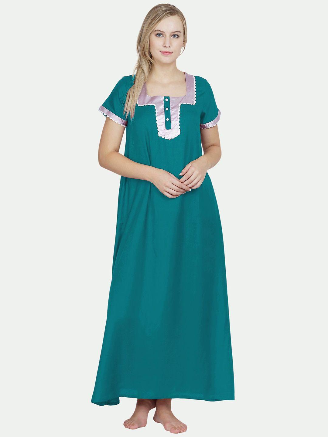 patrorna green maxi nightdress