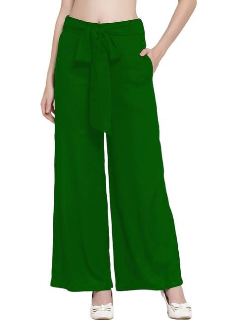 patrorna green mid rise relaxed fit boyfriend trousers