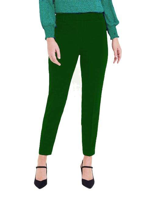 patrorna green mid rise slim fit victorian trousers