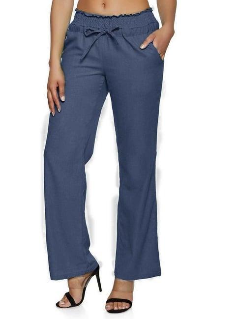 patrorna grey high rise relaxed fit paperbag culottes trousers