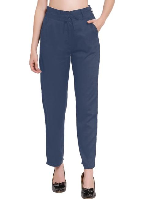 patrorna grey mid rise relaxed fit modern trousers