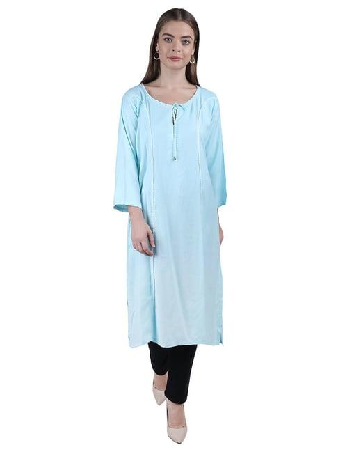 patrorna light blue regular fit kurta