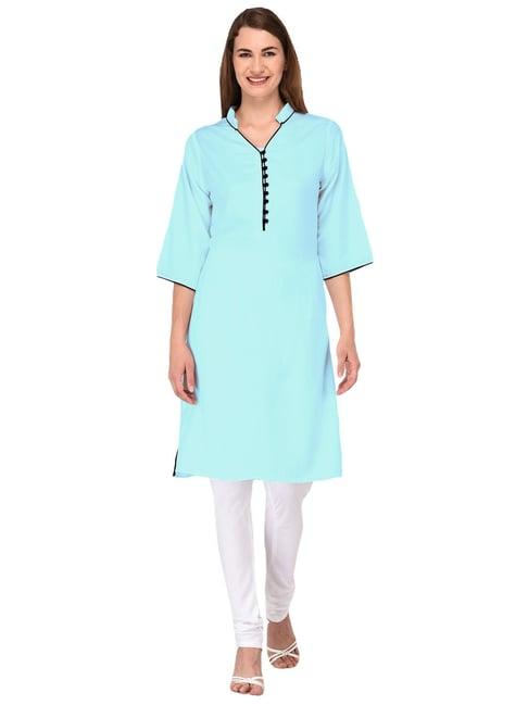 patrorna light blue regular fit kurta