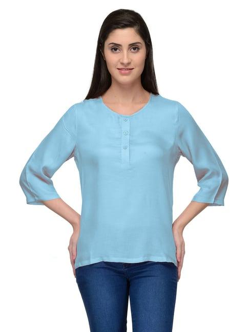 patrorna light blue regular fit top