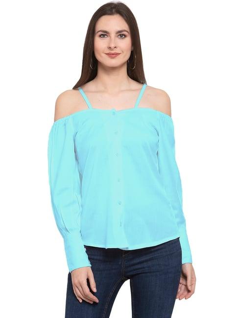 patrorna light blue regular fit top