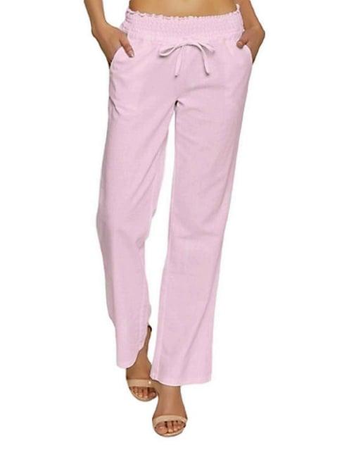 patrorna light pink high rise relaxed fit paperbag culottes trousers