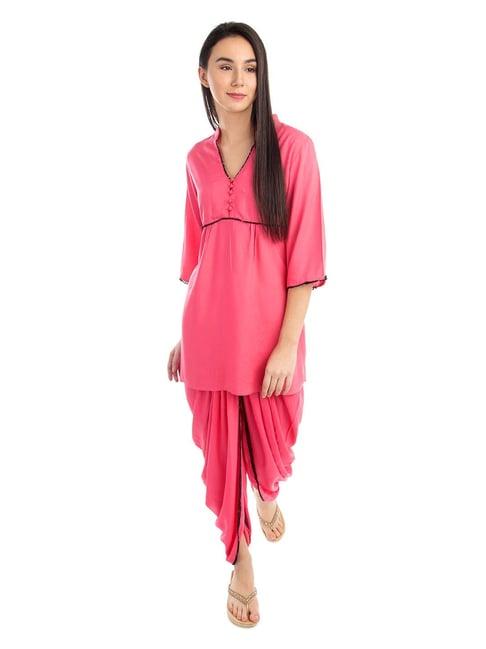 patrorna light pink top with dhoti pants