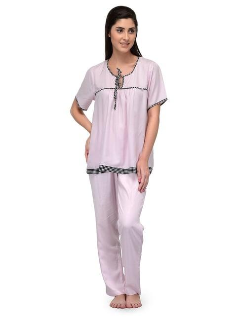 patrorna light pink top with pyjamas