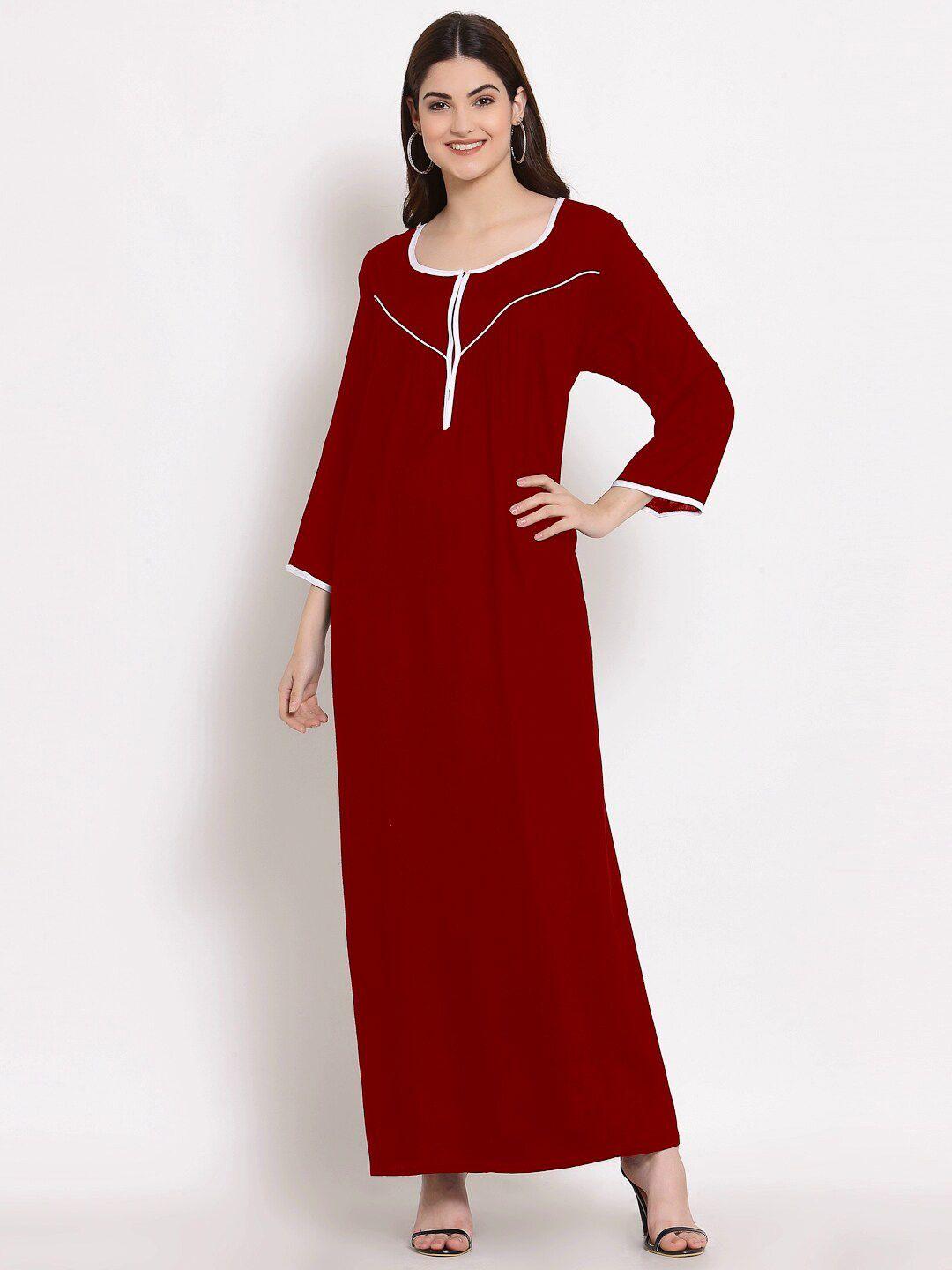 patrorna maroon maxi nightdress