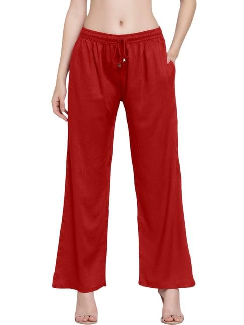 patrorna maroon mid rise regular fit modern palazzos