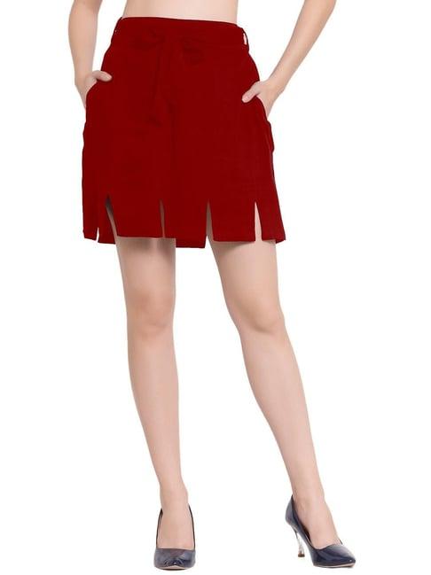 patrorna maroon mini skirt