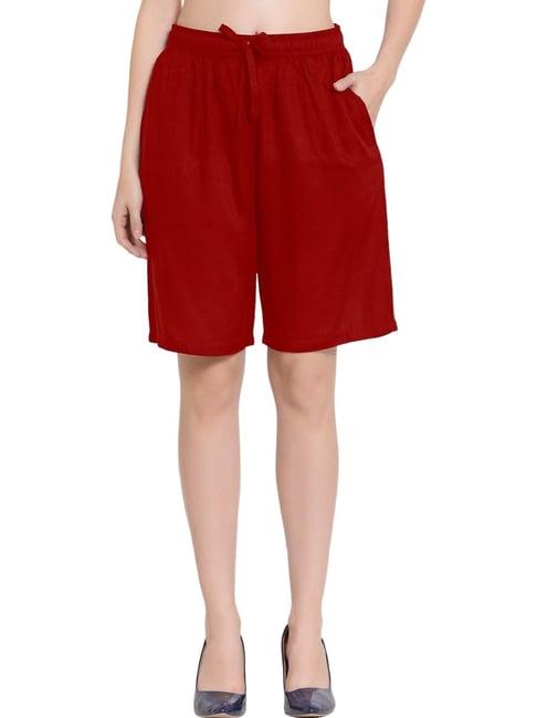 patrorna maroon regular fit shorts