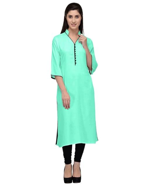 patrorna mint green regular fit kurta