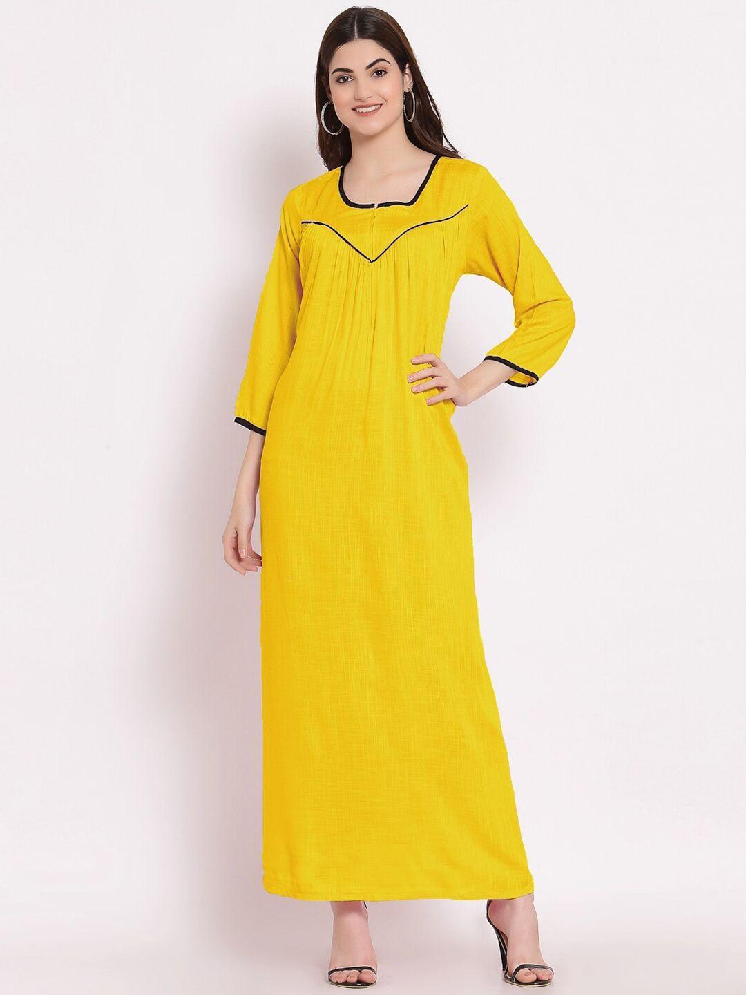 patrorna mustard maxi nightdress