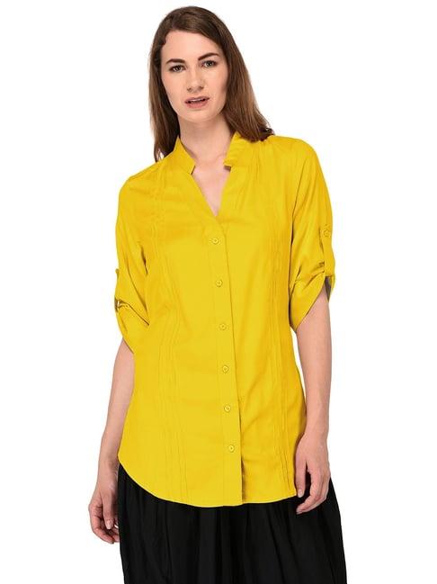 patrorna mustard regular fit shirt