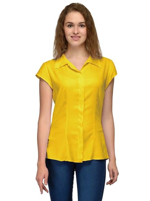 patrorna mustard regular fit shirt