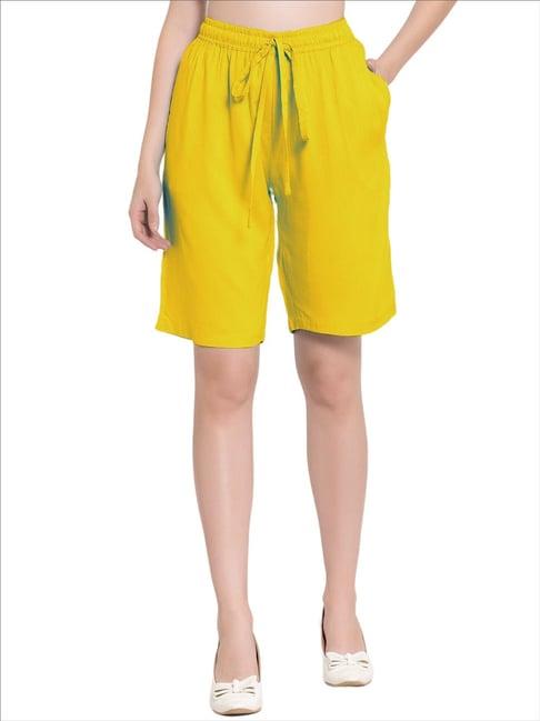 patrorna mustard regular fit shorts