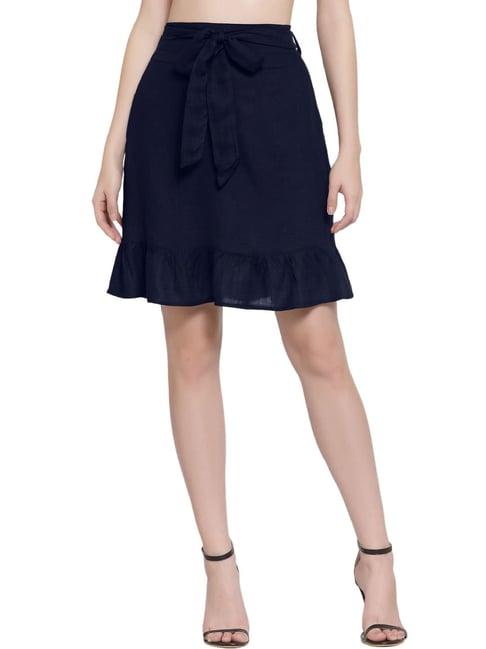 patrorna navy above knee skirt