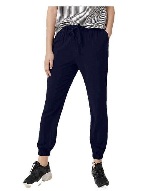patrorna navy mid rise relaxed fit joggers