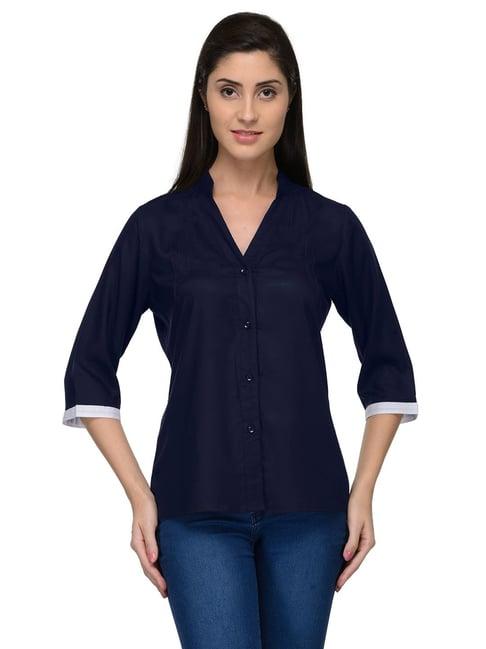 patrorna navy regular fit shirt