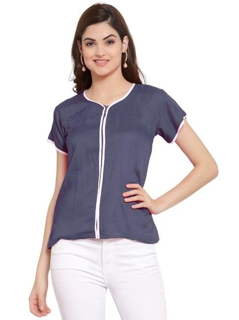 patrorna navy regular fit top