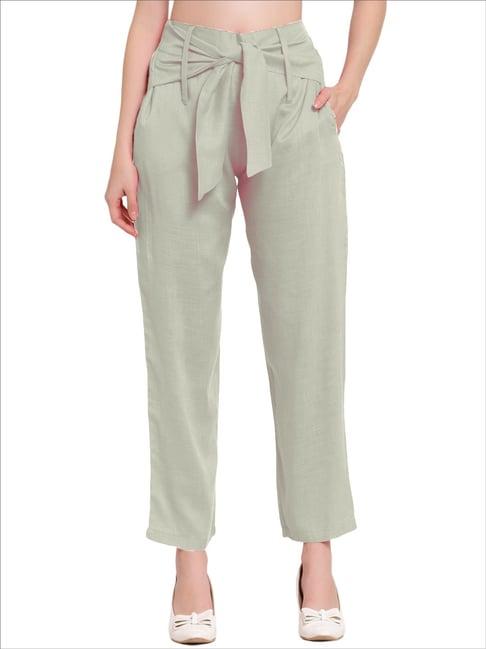 patrorna off white high rise relaxed fit trousers