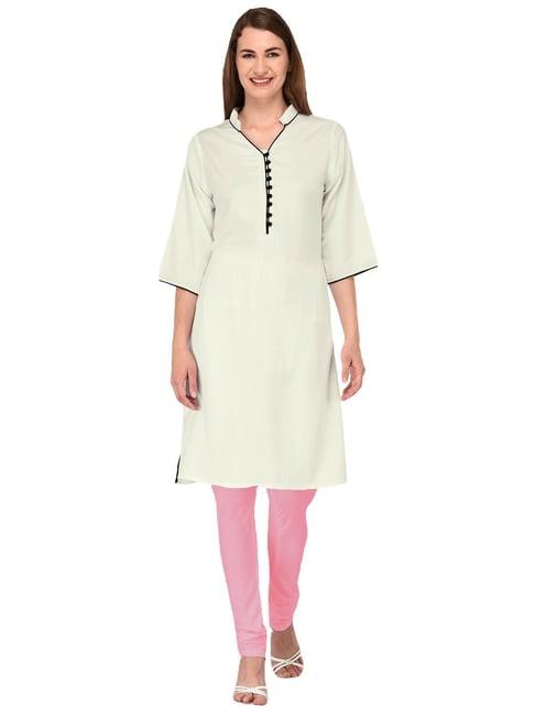 patrorna off white regular fit kurta