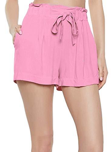 patrorna patrona womens paperbag waist shorts (pt8-039_baby pink_6xl)