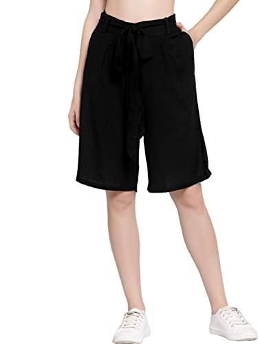 patrorna patrona womens trouser cut bermuda shorts (pt8-08_black_6xl)