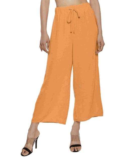 patrorna peach cotton blend relaxed fit mid rise capris