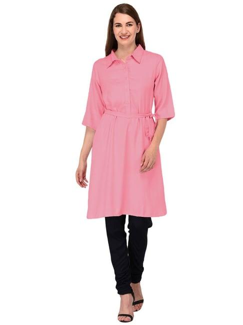 patrorna pink regular fit pathani kurta