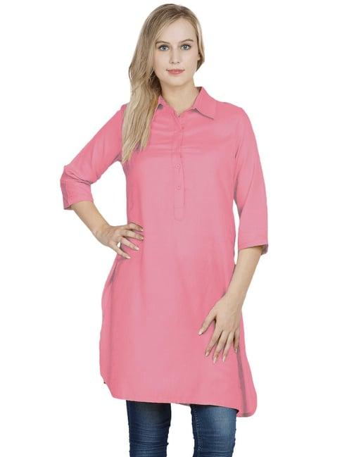 patrorna pink regular fit pathani kurta