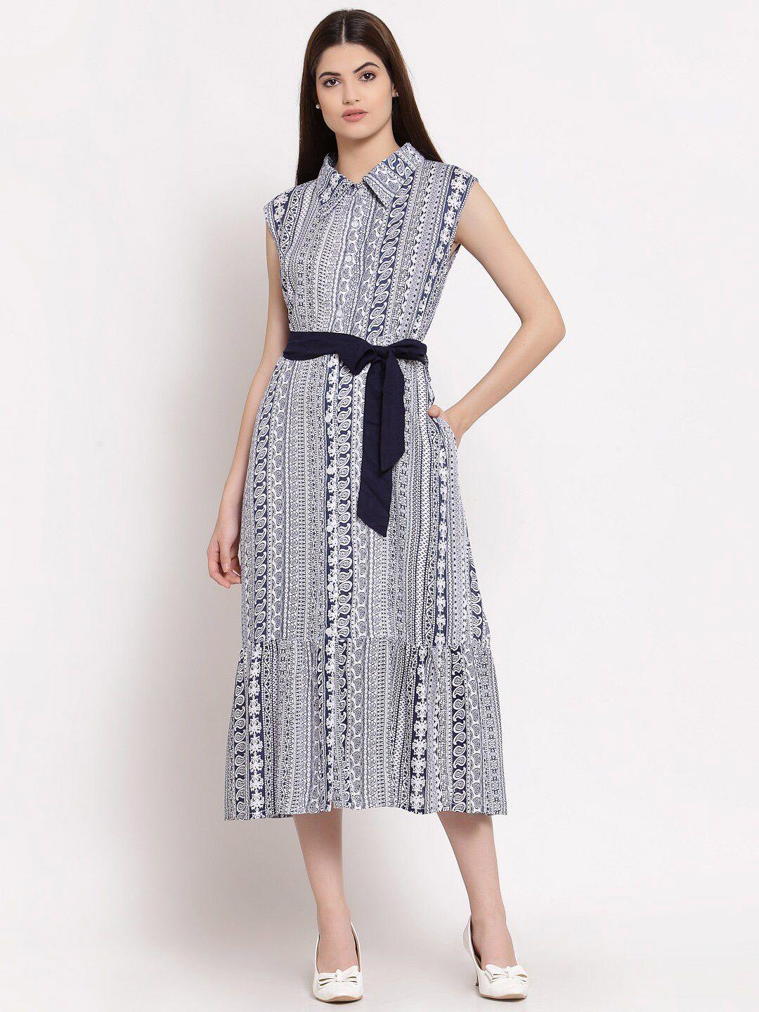 patrorna plus size ethnic motifs cotton shirt dress